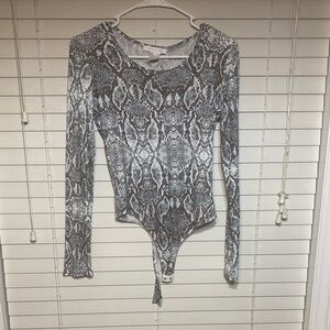 Olivaceous Black and White Snakeskin Bodysuit